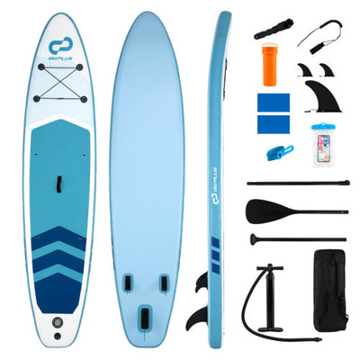 11' Wide Inflatable Stand Up Paddle Board with Backpack for All Skill Levels-Dark Blue