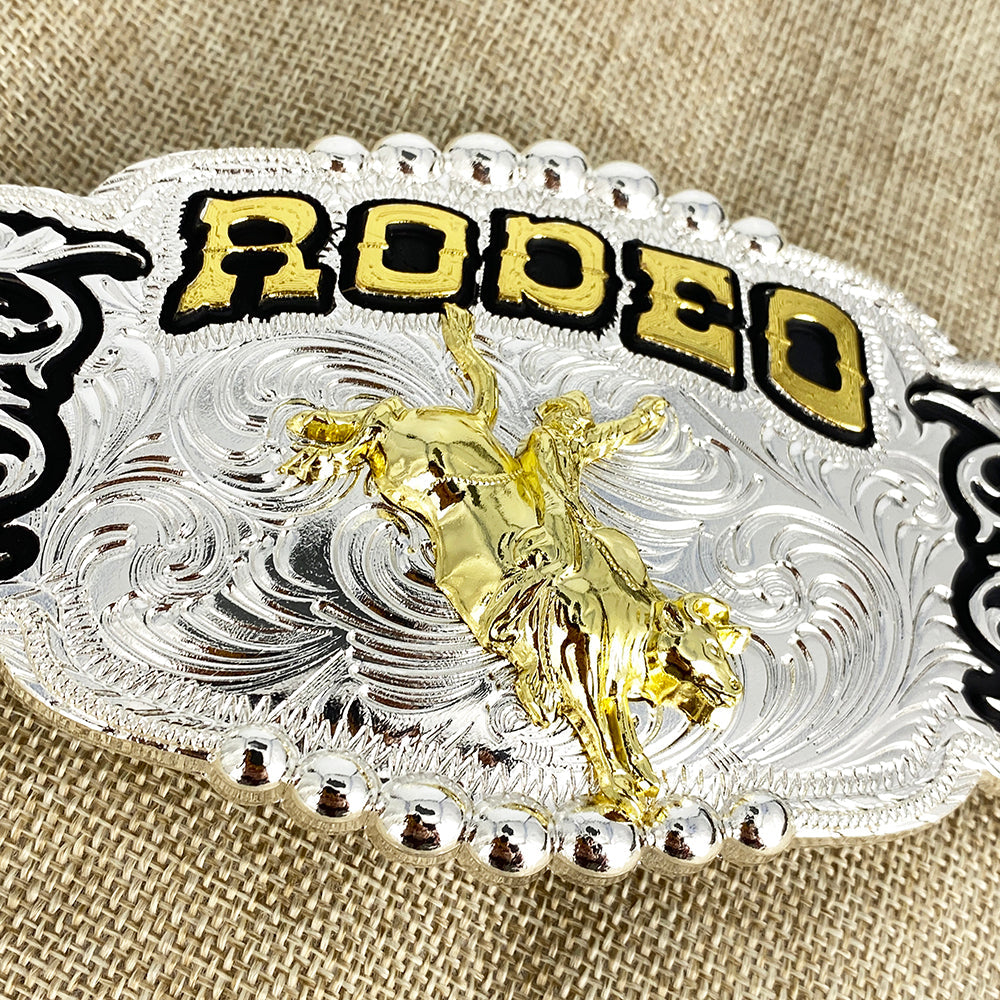 TOPACC Norse Viking Punk Rodeo Engraved Flower Belt Buckle