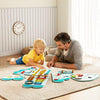 11-in-1 Dinosaur Activity Wall Busy Board Panels for Toddlers Education and Early Development-Blue - Blue
