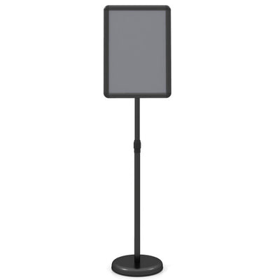 11 x 17 Inch Height Adjustable Sign Holder Stand with Snap-Open Frame-Black