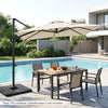 11 x 9 FT Cantilever Patio Umbrella with 360° Rotation and Easy Tilt Adjustment-Beige
