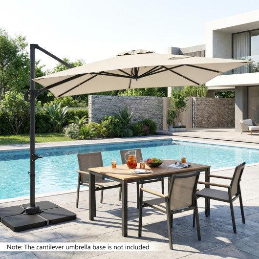 11 x 9 FT Cantilever Patio Umbrella with 360° Rotation and Easy Tilt Adjustment-Beige