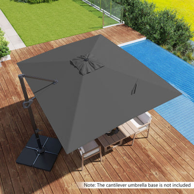 11 x 9 FT Cantilever Patio Umbrella with 360° Rotation and Easy Tilt Adjustment-Gray