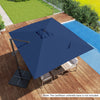 11 x 9 FT Cantilever Patio Umbrella with 360° Rotation and Easy Tilt Adjustment-Navy