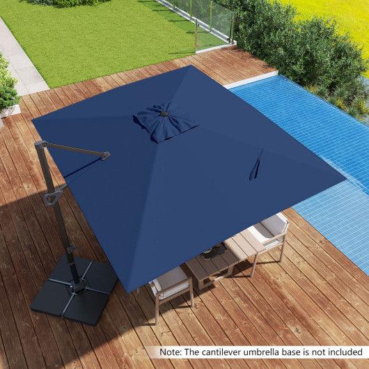 11 x 9 FT Cantilever Patio Umbrella with 360° Rotation and Easy Tilt Adjustment-Navy
