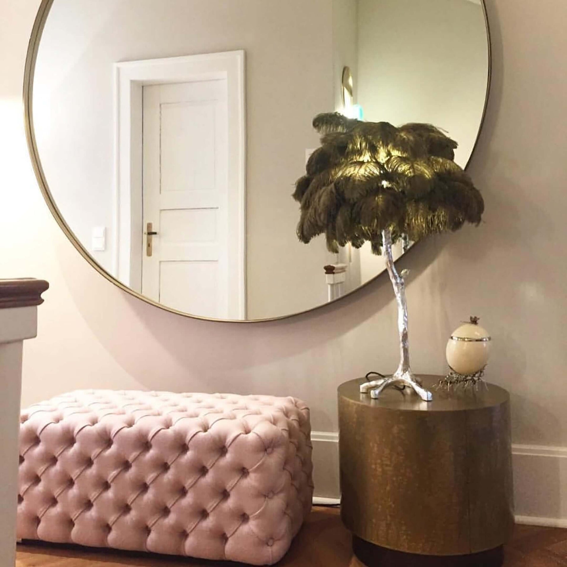 Ostrich Feather Table Lamp