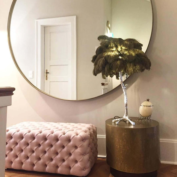 Ostrich Feather Table Lamp