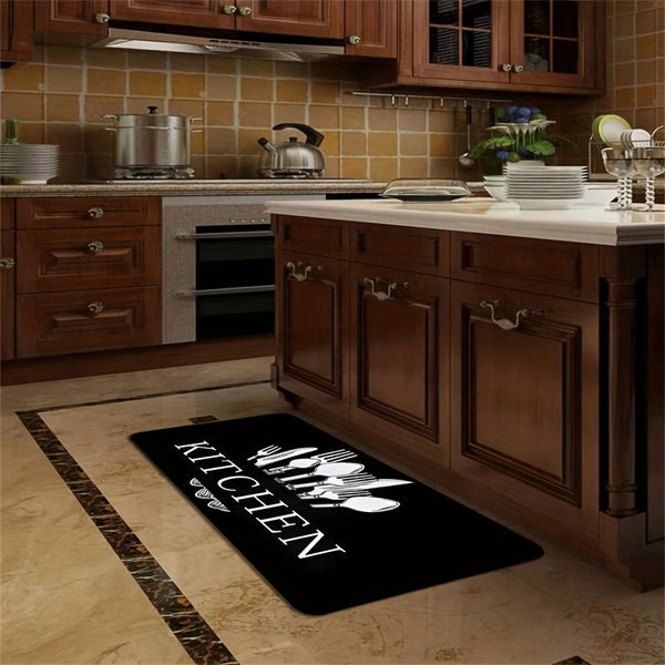 Black Tableware Mat - 1 Piece Kitchen, Bathroom, Living Room, Bedroom, and Entrance Common Carpet DSers Fulfillment
