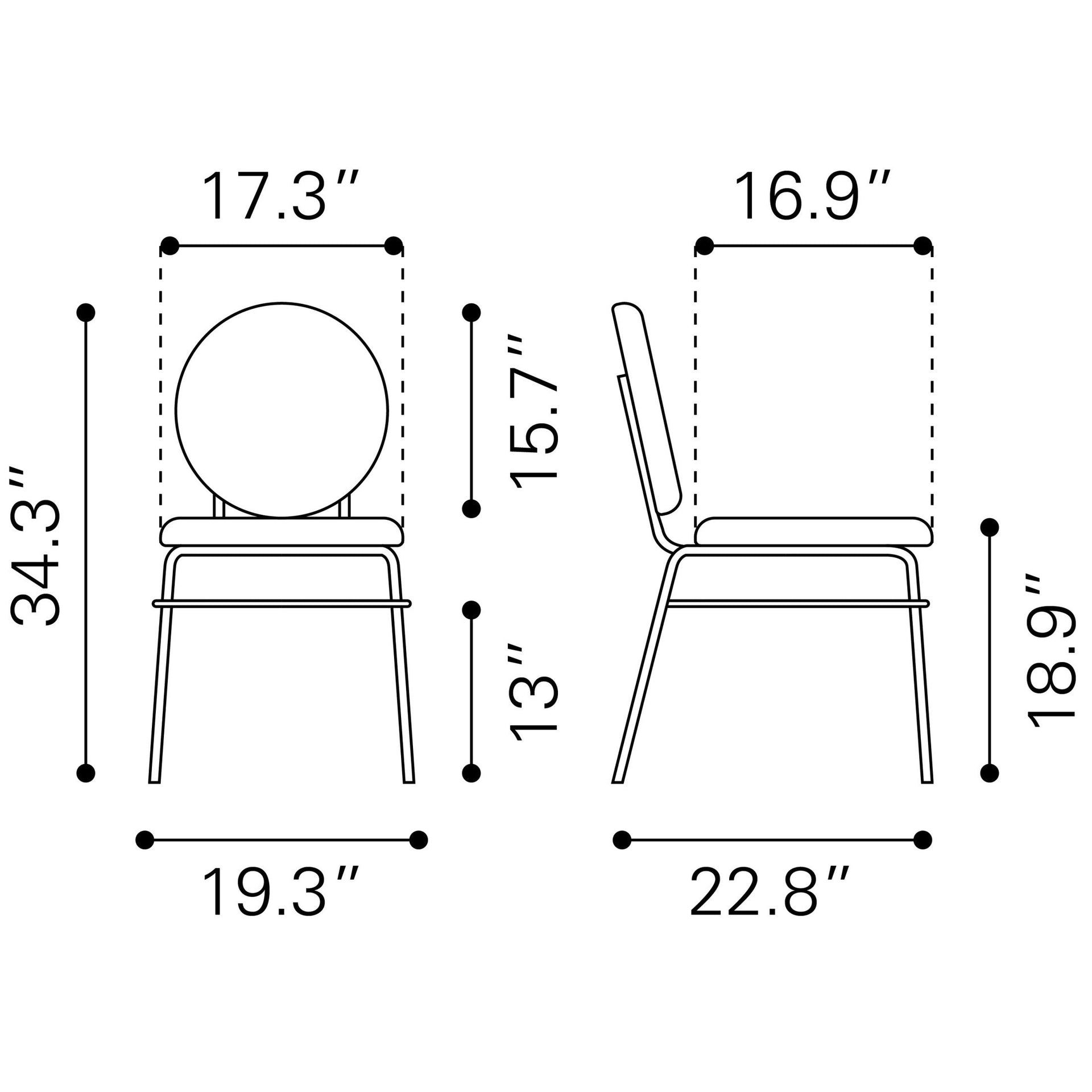 Odessa Dining Chair (Set of 2) Green & Gold