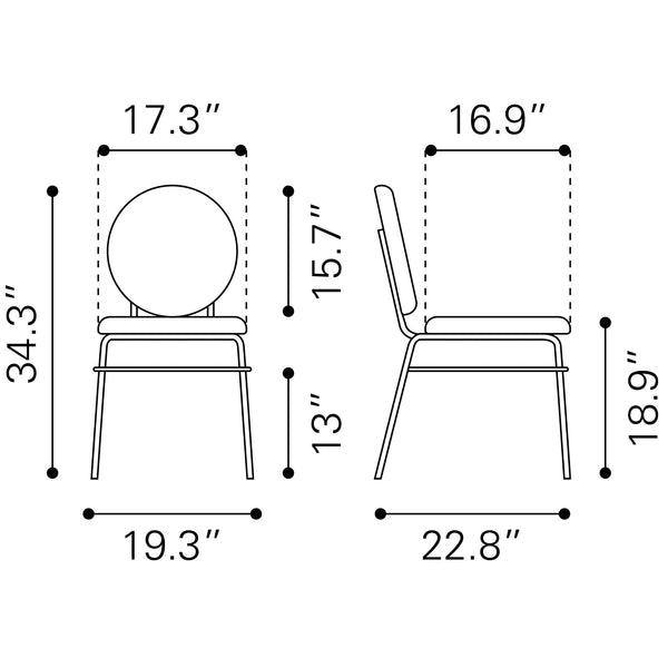 Odessa Dining Chair (Set of 2) Green & Gold