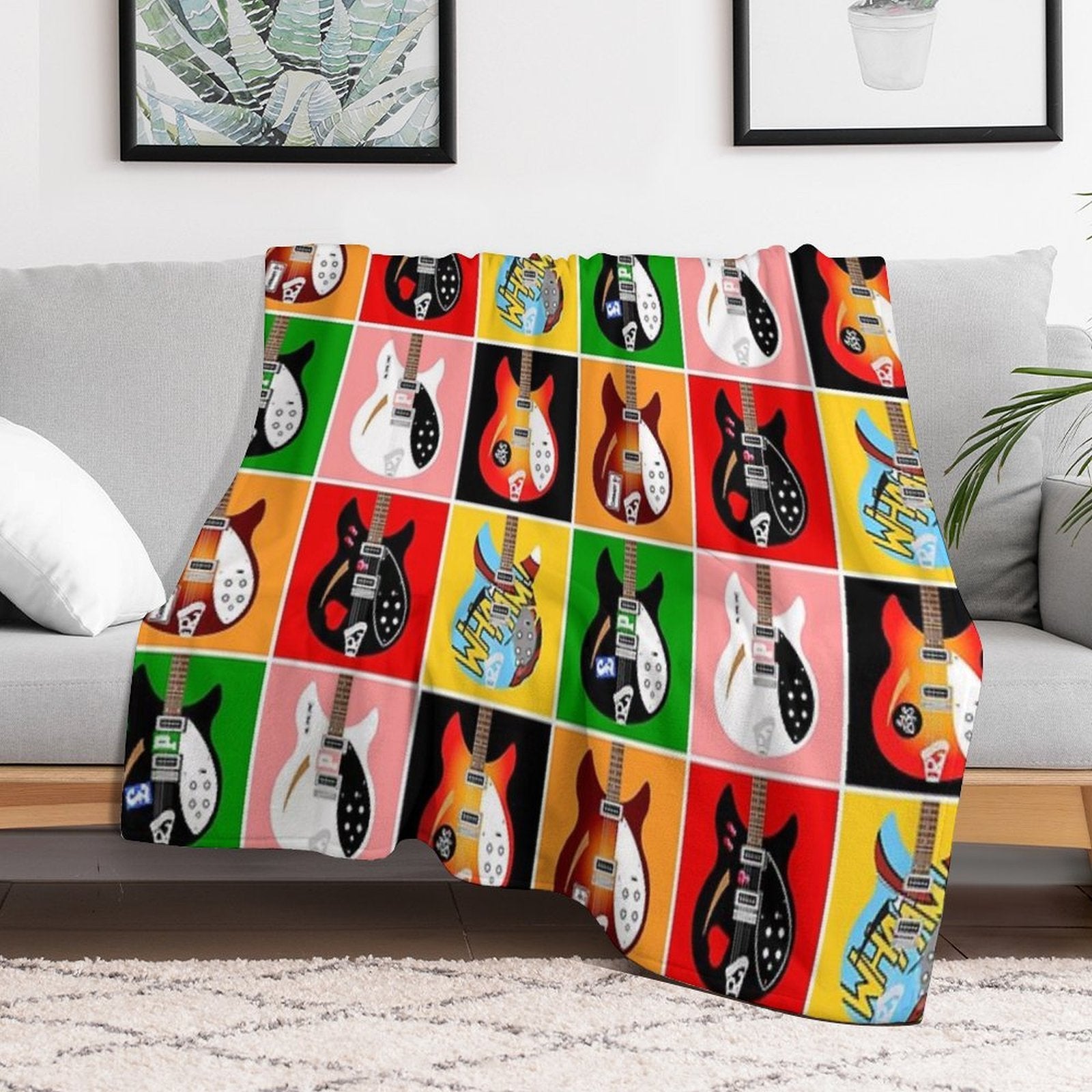 Paul Weller's Jam Rickenbacker Guitars Shrink-resistant Throw Blanket