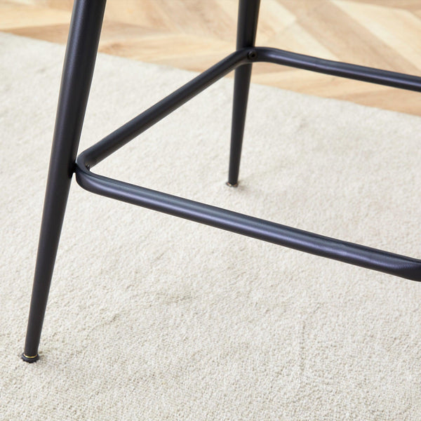 2 Set of Rotating Barstools With Breathable Cotton and Linen Soft Cushions