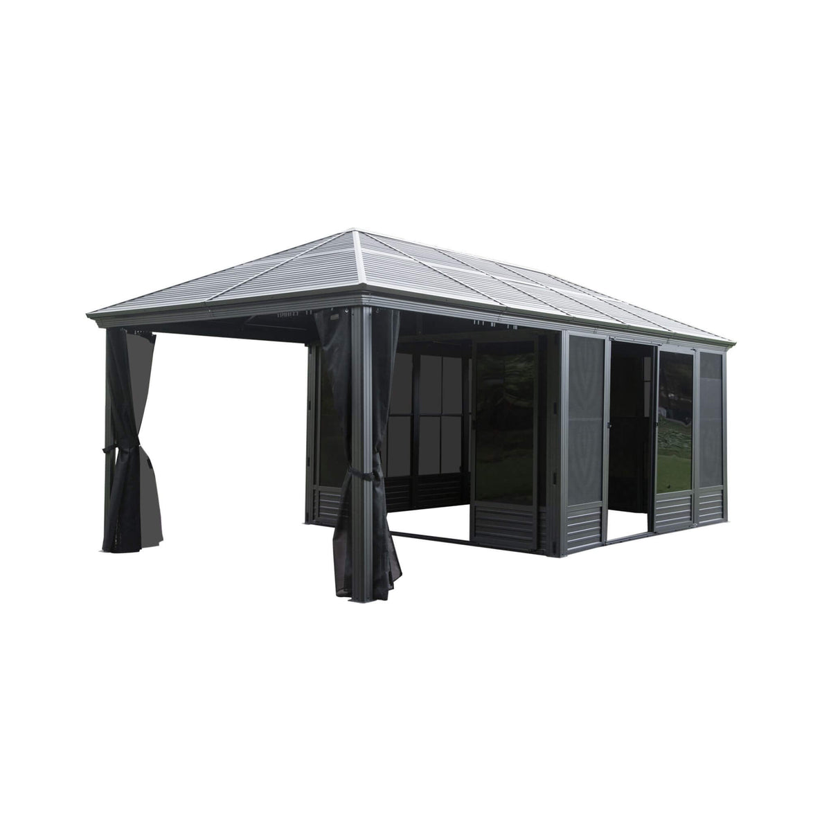[11X21FT] Outdoor All-Season Solarium Sunroom Gazebo With Galvanized Steel Roof (SAK42018)