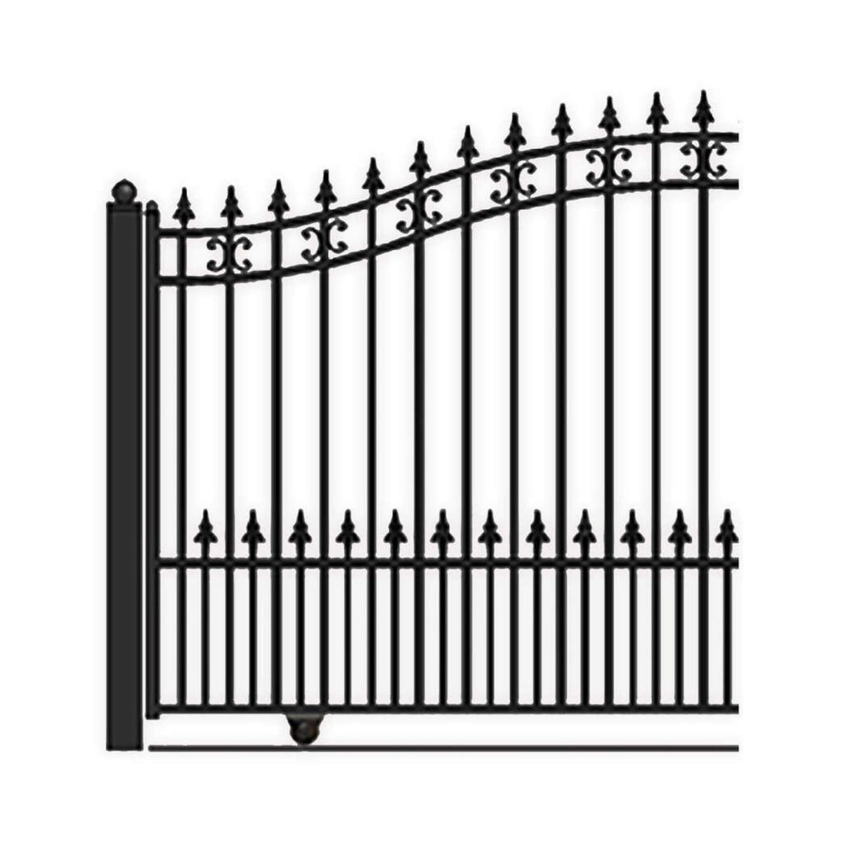 [12-18FT] Heavy-Duty St. Louis-Style Steel Sliding Driveway Gate (SAK64978)