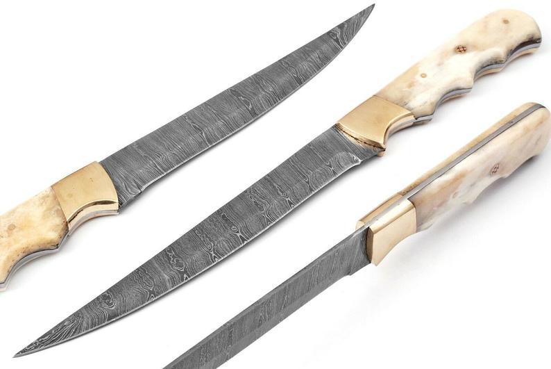 Custom Handmade Damascus Fillet Knife - 12