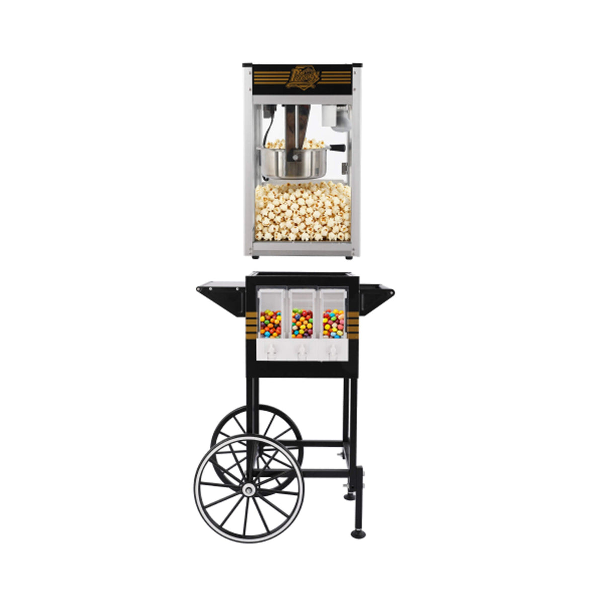 12-Ounce Commercial Retro Popcorn Machine Cart With Candy Boxes (SAK80954)