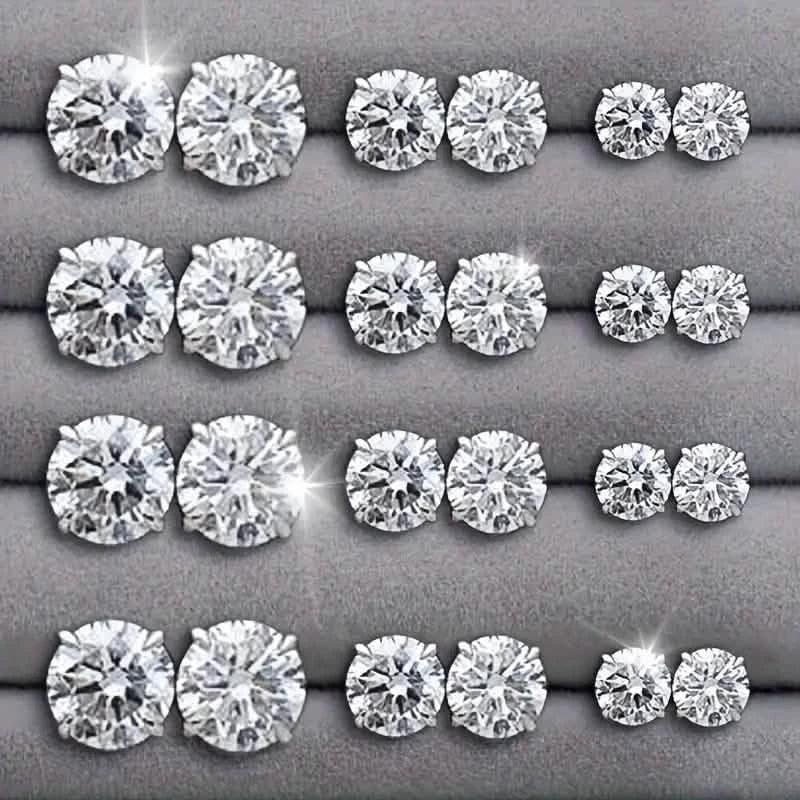 12-Pairs: Fashion Stainless Steel Stud Earrings