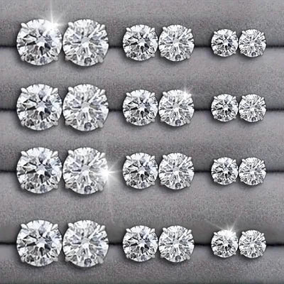12-Pairs: Fashion Stainless Steel Stud Earrings
