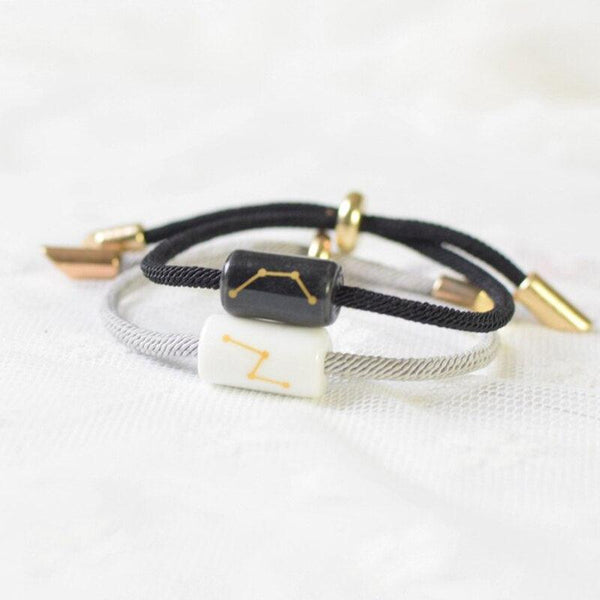 12 Zodiac Bracelet Charm Jewelry Adjustable Braided Rope Couple Bracelets Handmade Navy String Bracelet With Metal Knot Men Women Braided Bracelets Gifts