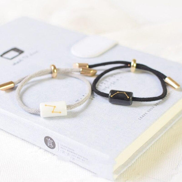 12 Zodiac Bracelet Charm Jewelry Adjustable Braided Rope Couple Bracelets Handmade Navy String Bracelet With Metal Knot Men Women Braided Bracelets Gifts