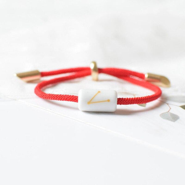 12 Zodiac Bracelet Charm Jewelry Adjustable Braided Rope Couple Bracelets Handmade Navy String Bracelet With Metal Knot Men Women Braided Bracelets Gifts