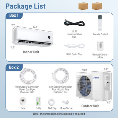 12000 BTU 18.1 SEER2 115V Mini Split Air Conditioner Works with Alexa