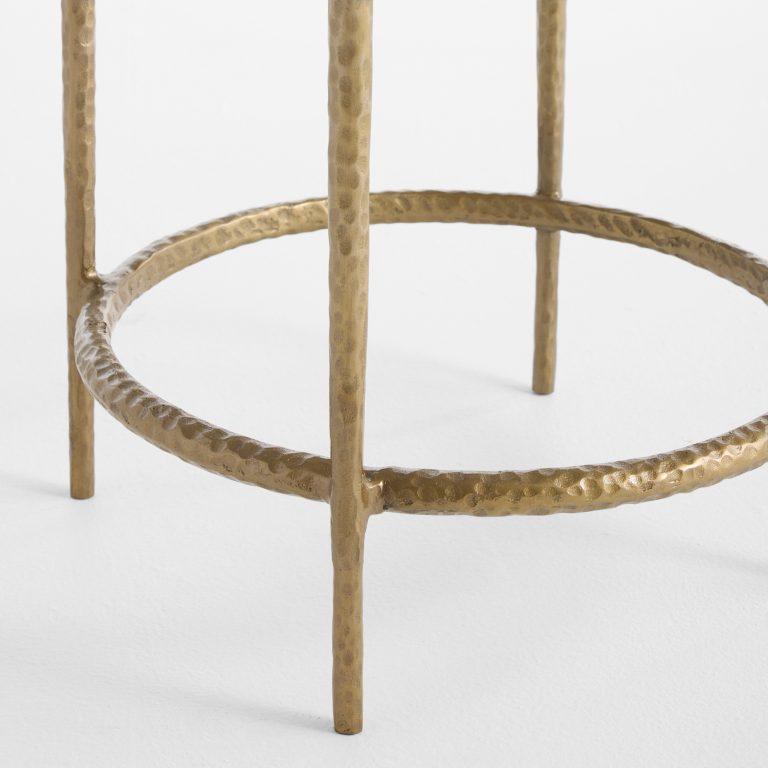 Laguna End Table | Clear | Antique Brass