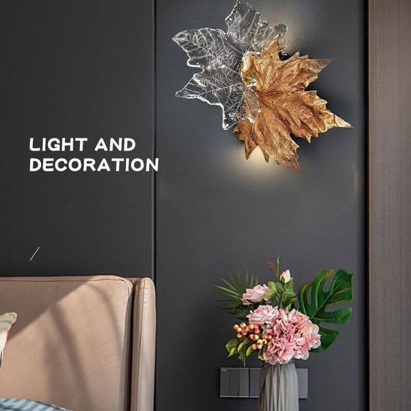 Leaf-shaped Crystal Wall Light