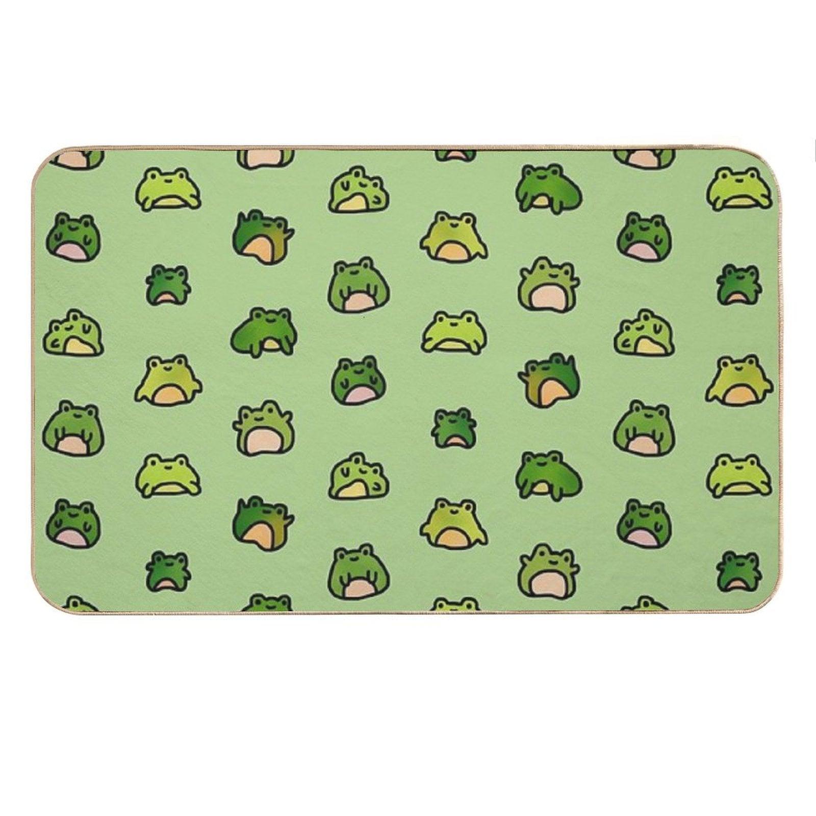 Frogs Doodle Bath Mat
