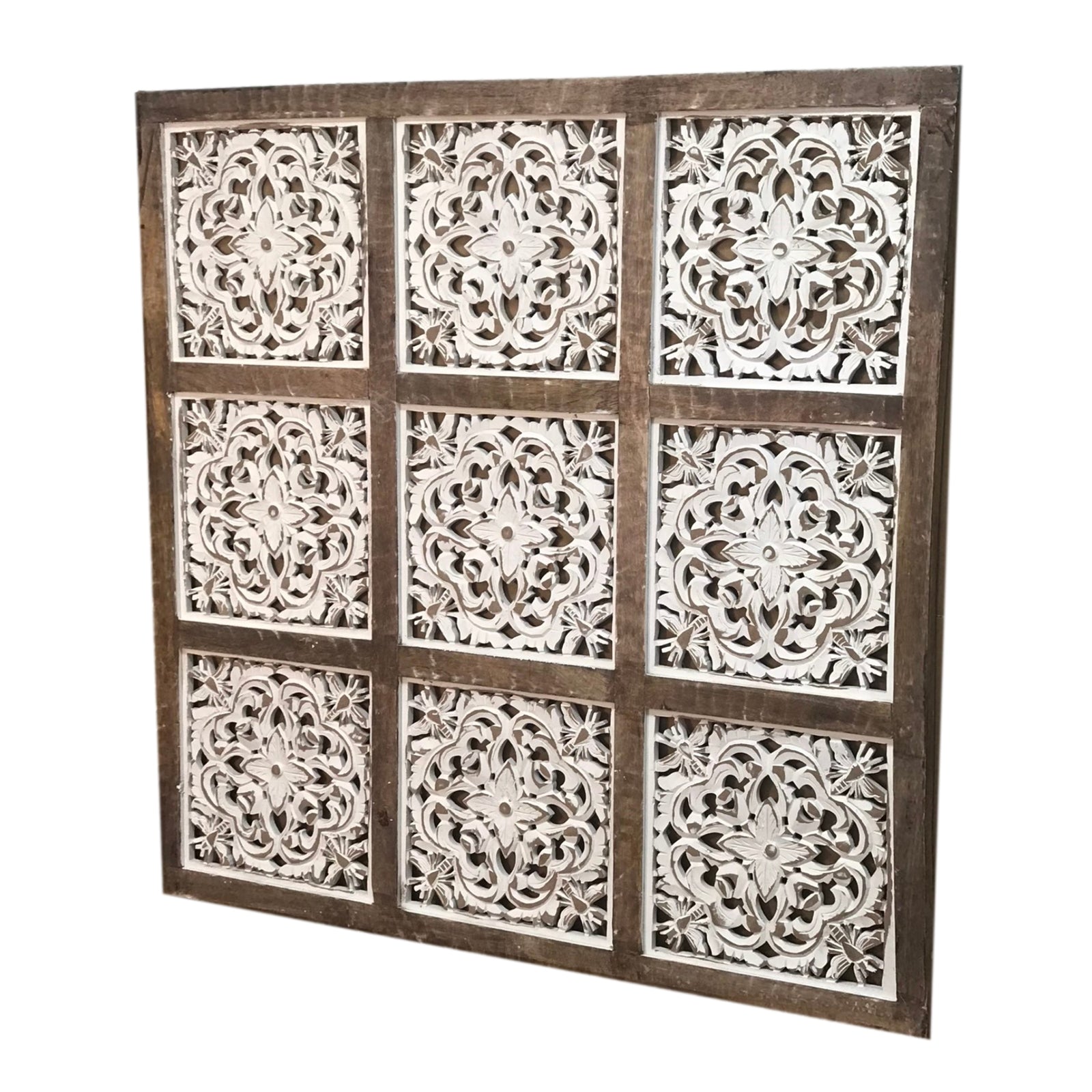 Queen Bee 9 Panel Wall Art - Whitewash