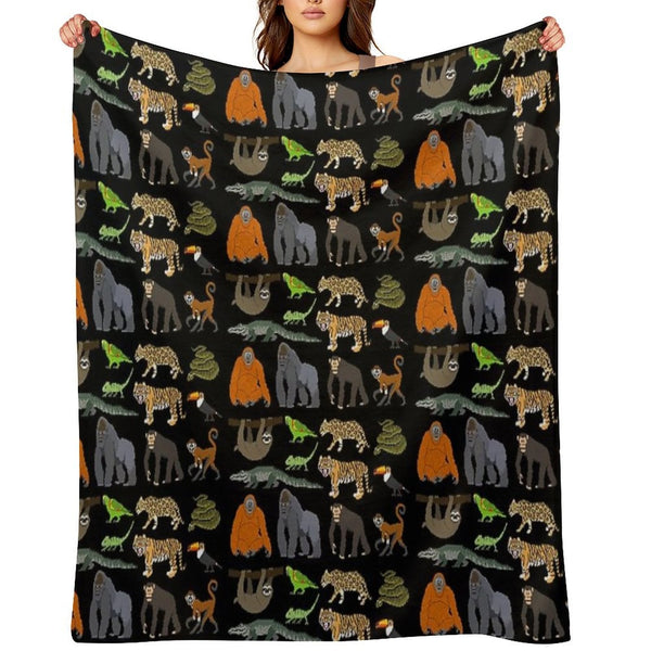 Rainforest Animals - The Kids' Picture Show Velvety-soft Throw Blanket
