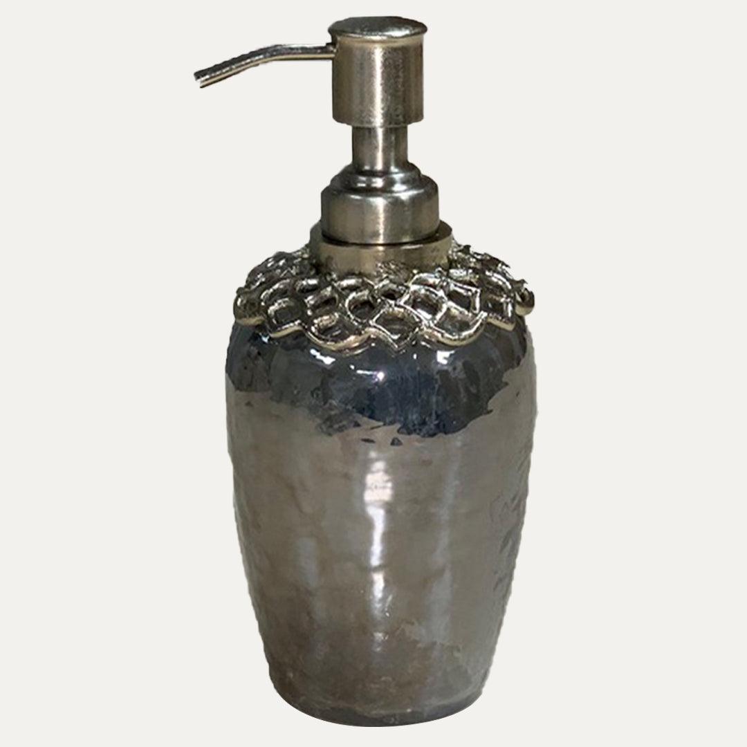 Glass Soap Dispenser – Arabesque Harmony, Brass
