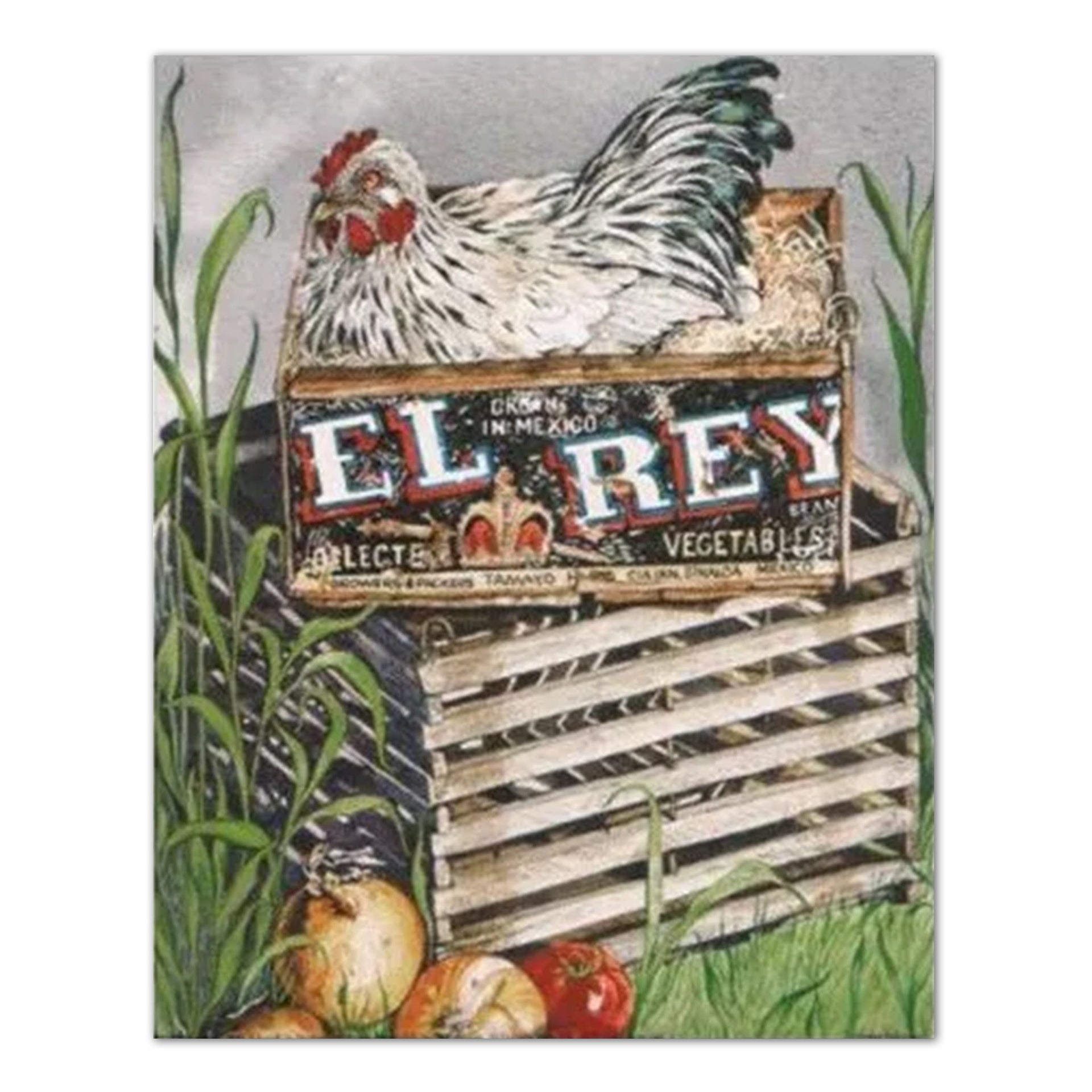 Folk Wall Art - Country Chicken Wood Nest Print | Rustic Farmhouse Decor
