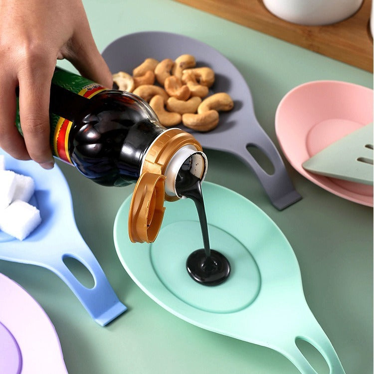 Silicone soup spoon mat, spoon holder, shovel change holder, seasoning soy sauce dish mat, storage mat, spoon change holder, spo