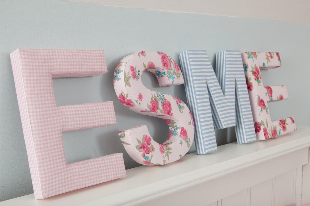 Rosie Pink Floral Fabric Wall Letters