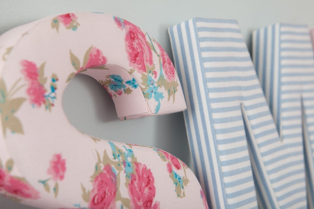 Rosie Pink Floral Fabric Wall Letters