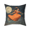Microsuede Cushion / Vintage Halloween Art / Witches