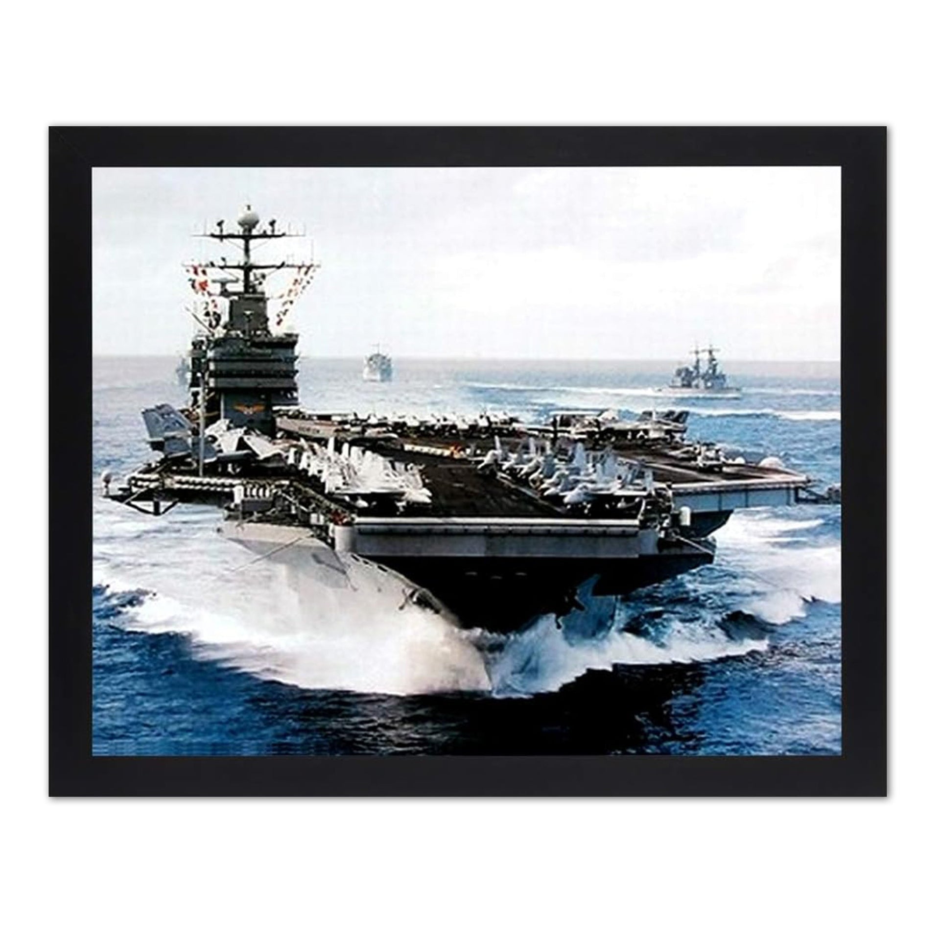 Aircraft Carrier Art Print - USS John C Stennis 16x20 Black Framed Military Wall Art