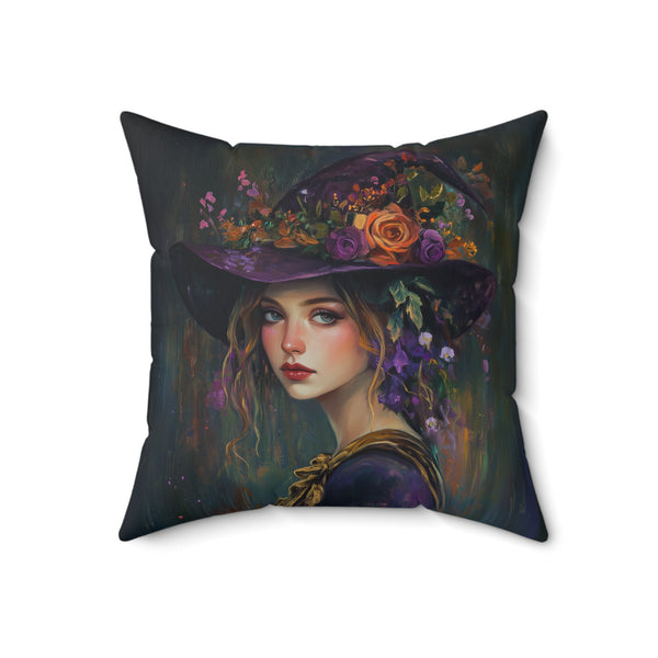 Microsuede Cushion / Halloween Art / Witch - Heliotrope /