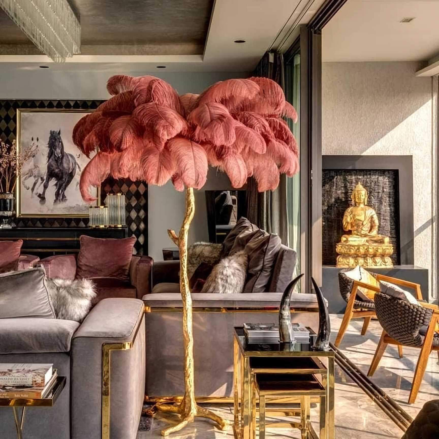 Ostrich Feather Floor Lamp