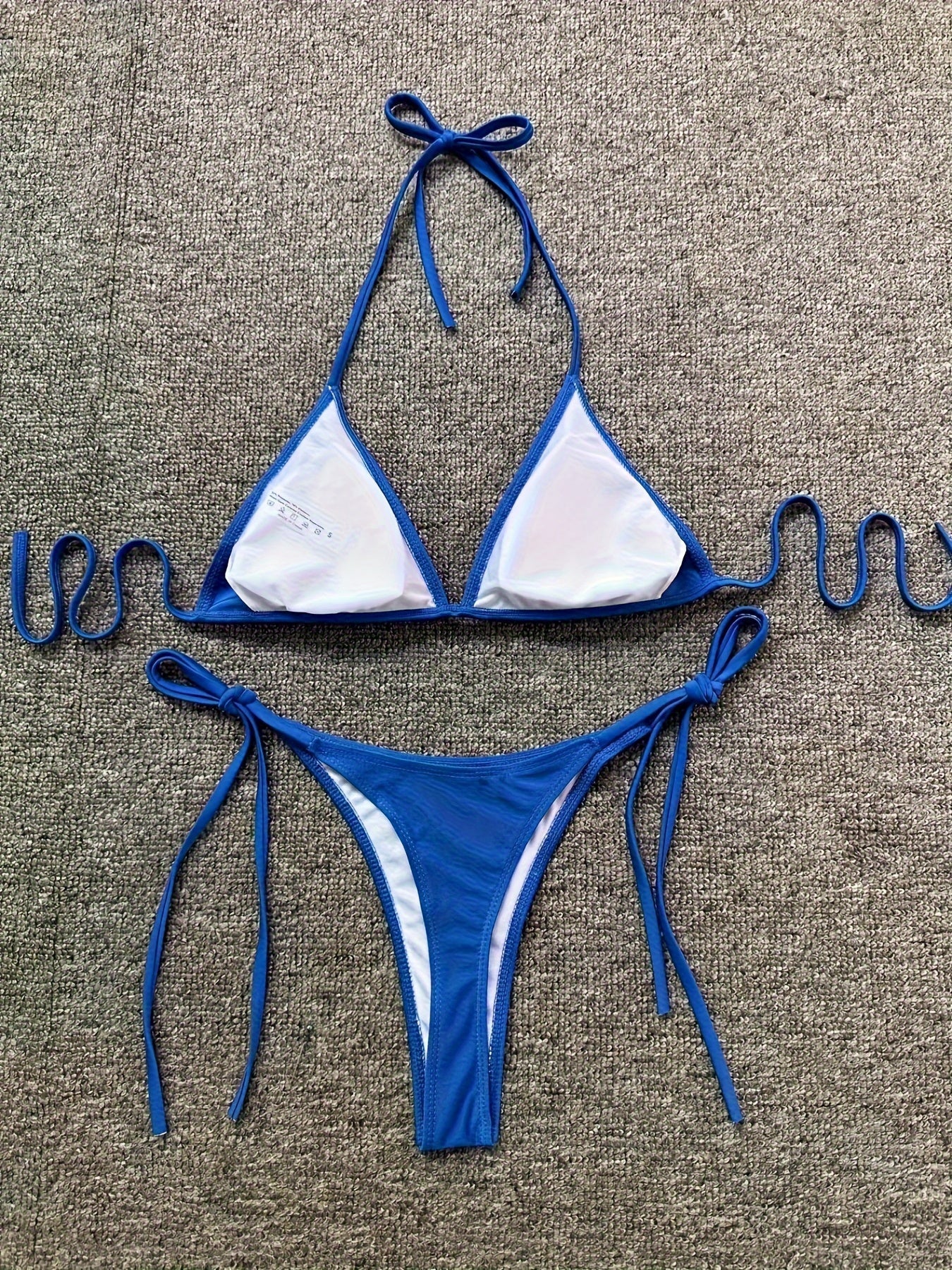 Bikini Leopard Print 2 Piece Swimsuit for Women – High Cut Lace-Up Backless Flattering Bikini Set with Halter Spaghetti Strap – Stretchy Sexy and Stylish Swimwear for Pool Beach and Summer Vacation