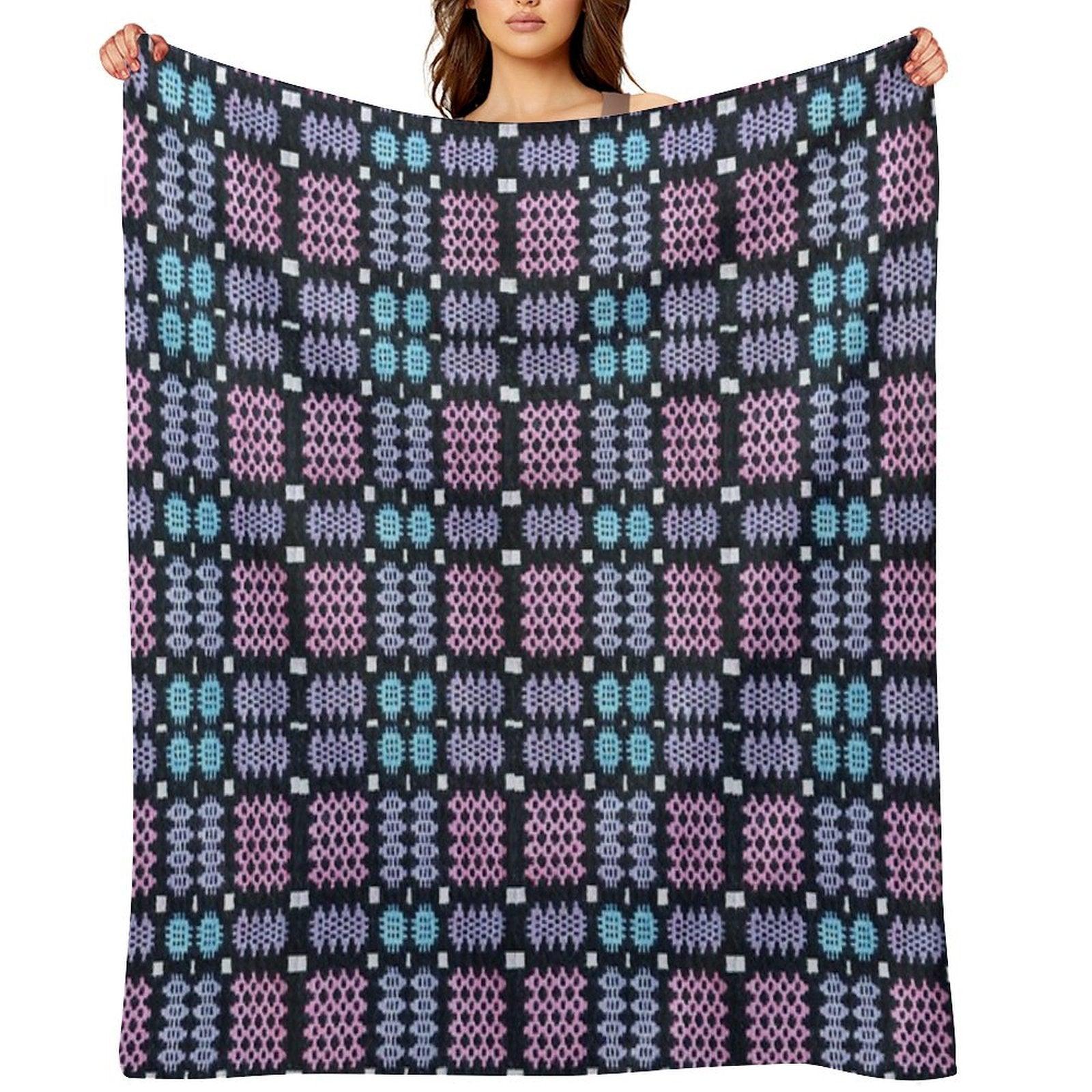 Traditional Woven Welsh Blanket Throw Blanket