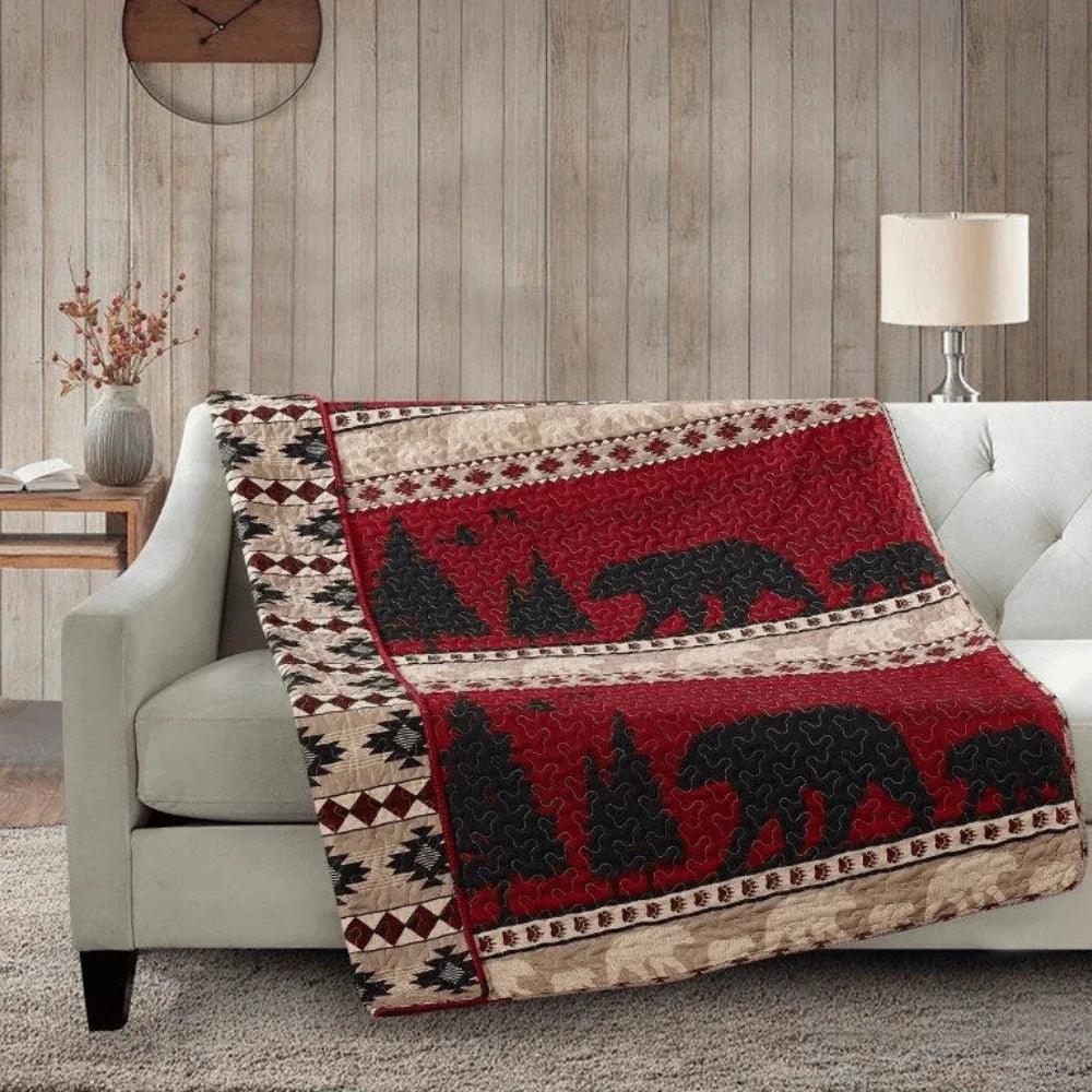 Bear Mountain Red Throw - Gifts for You 'n Me