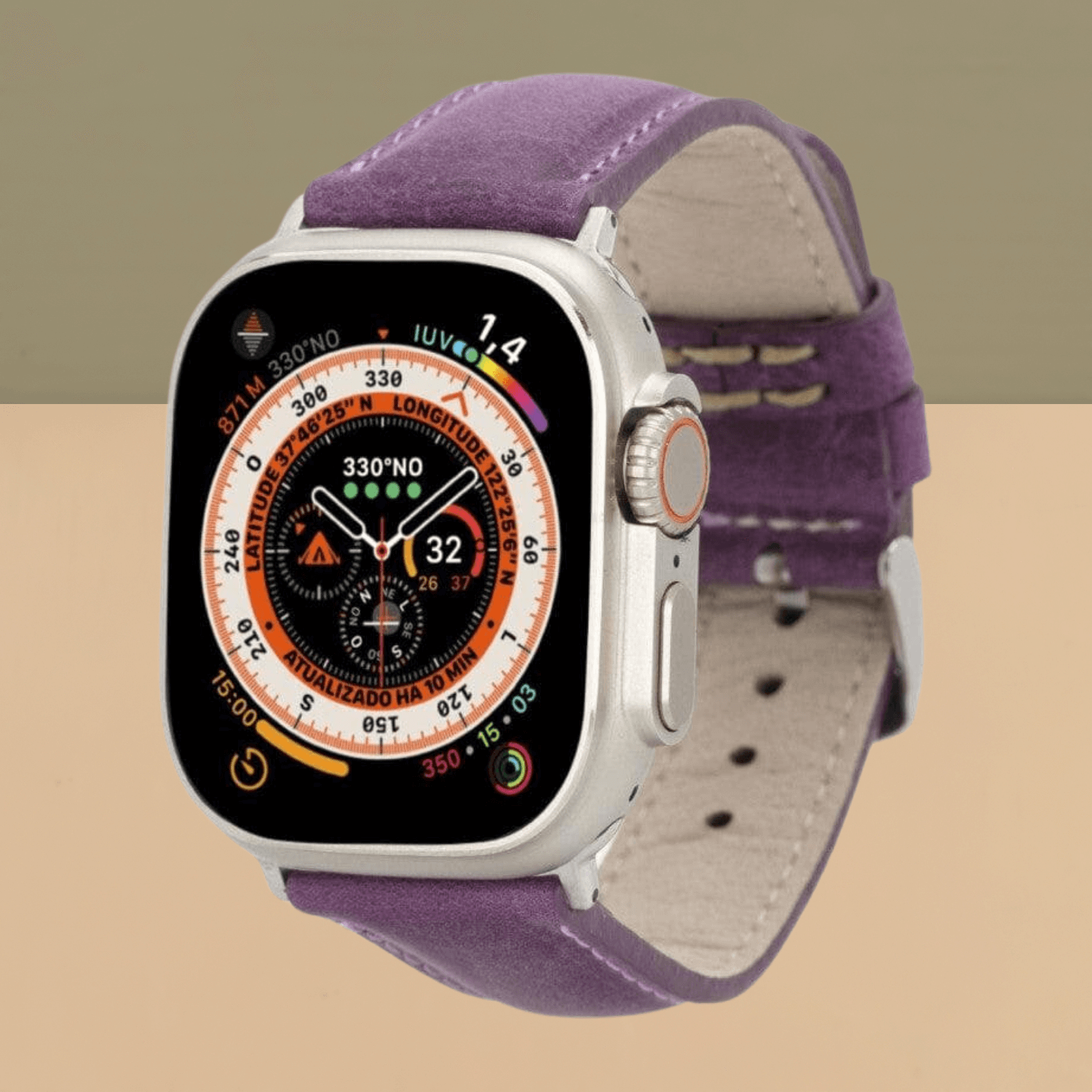 Apple Watch Purple Leather Strap - Boston LEATHERE