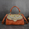 Hand-Studded Retro Shoulder Handbag - Retro Brown / 25CMx9CM15CM