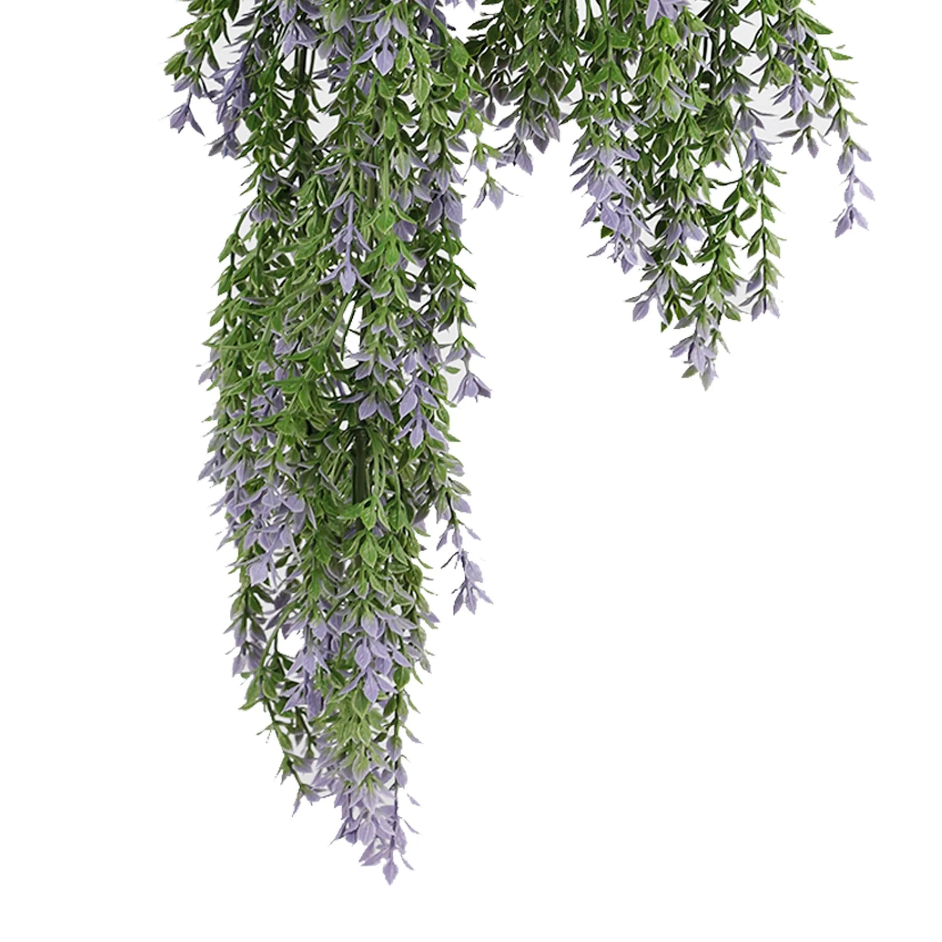 Purple and Green Willow Leaf Garland Artificial Hanging Bush 7.8×30in – NFPA701 Fire Rated – UV Resistant