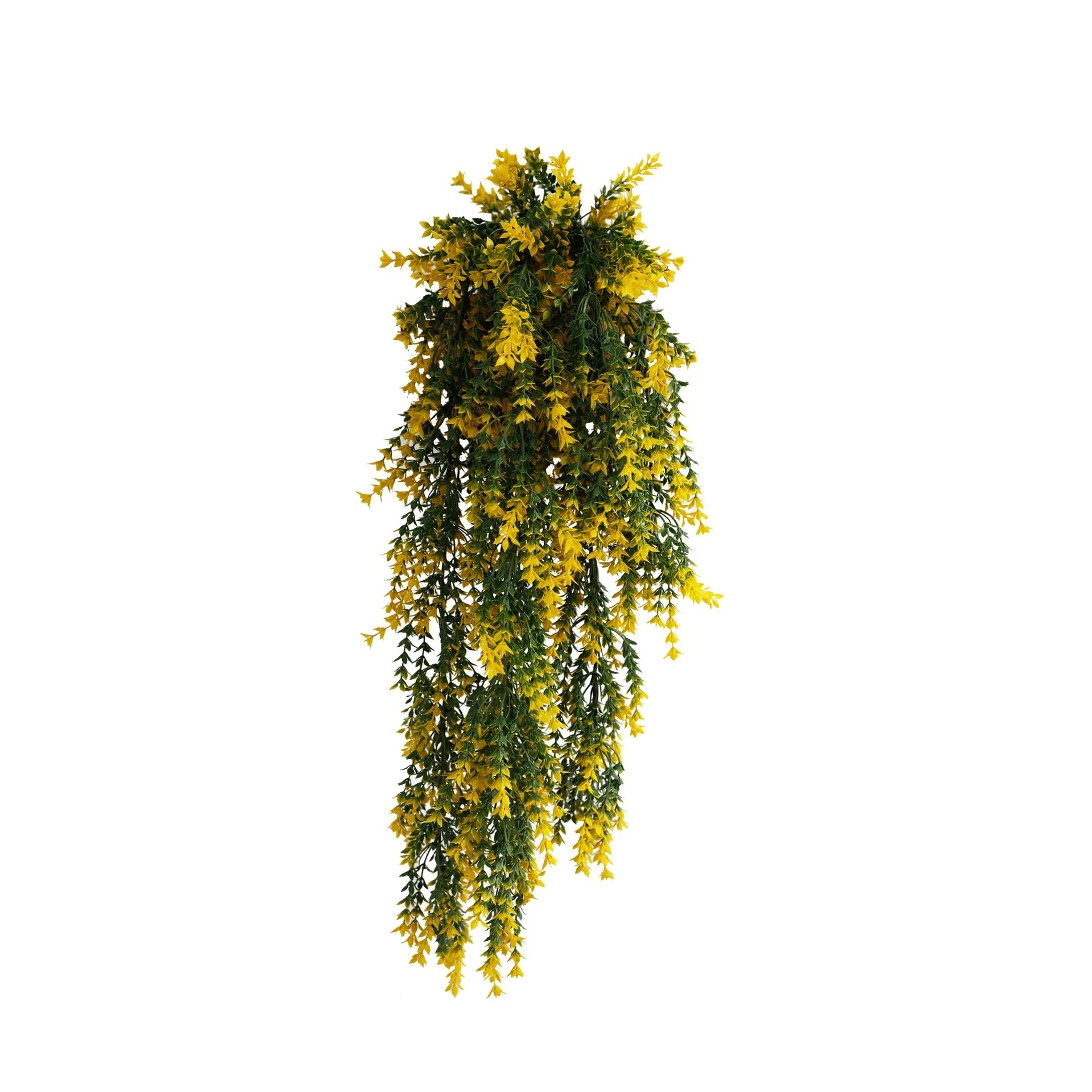 Yellow and Green Willow Leaf Garland Artificial Hanging Bush  7.1×30in – NFPA701 Fire Rated – UV Resistant