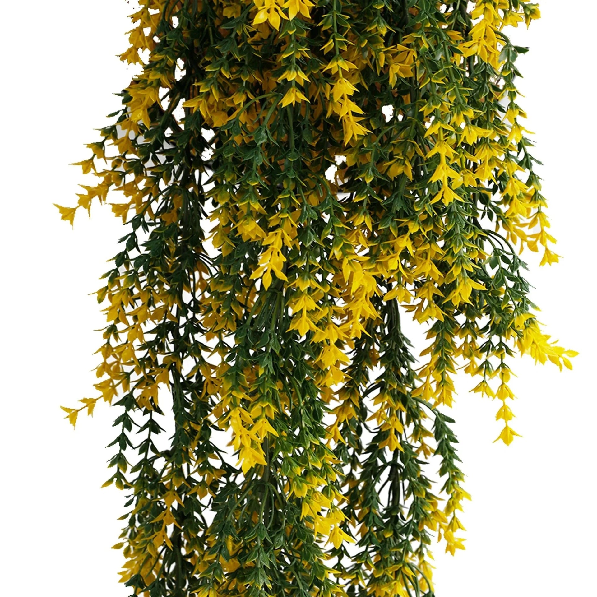 Yellow and Green Willow Leaf Garland Artificial Hanging Bush  7.1×30in – NFPA701 Fire Rated – UV Resistant