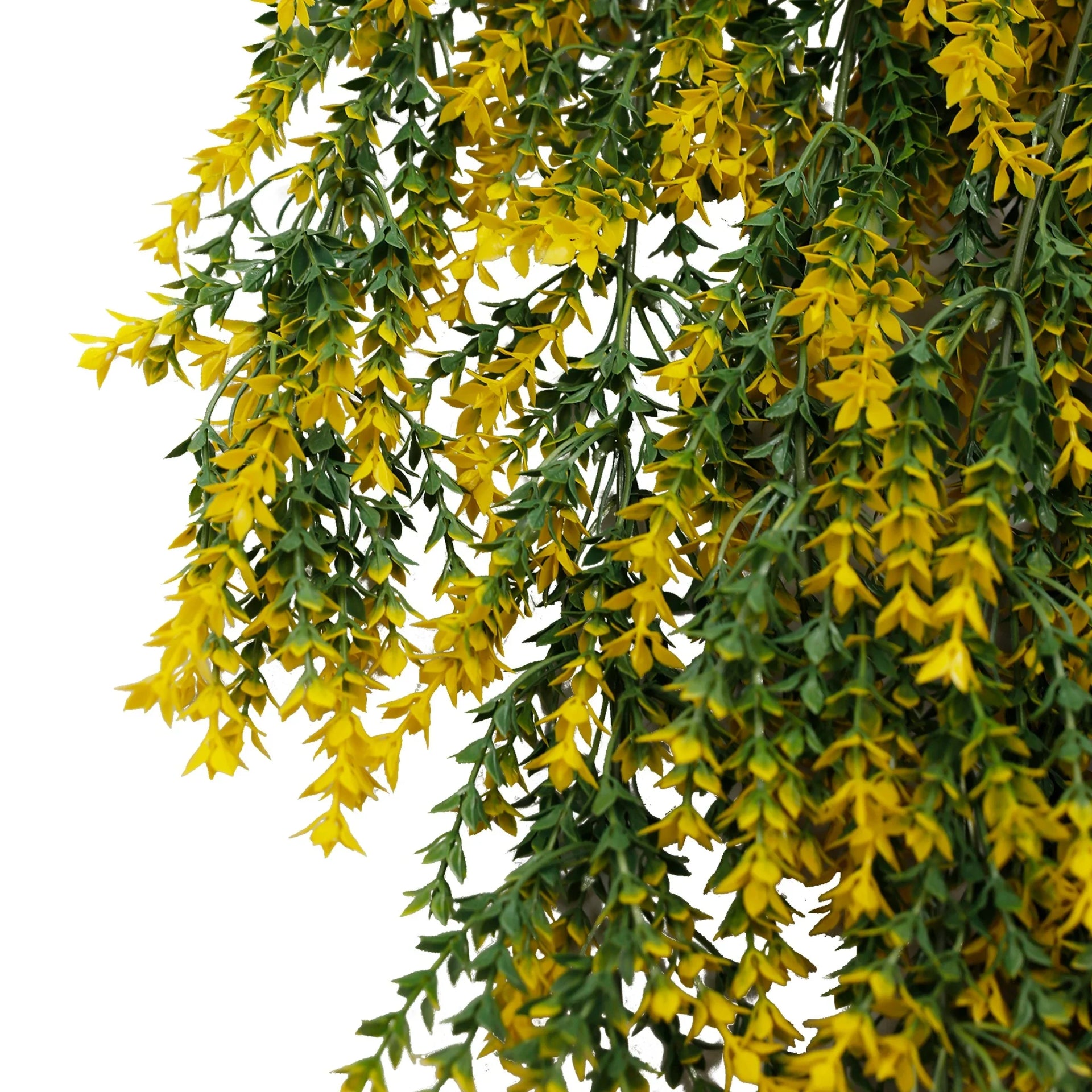 Yellow and Green Willow Leaf Garland Artificial Hanging Bush  7.1×30in – NFPA701 Fire Rated – UV Resistant