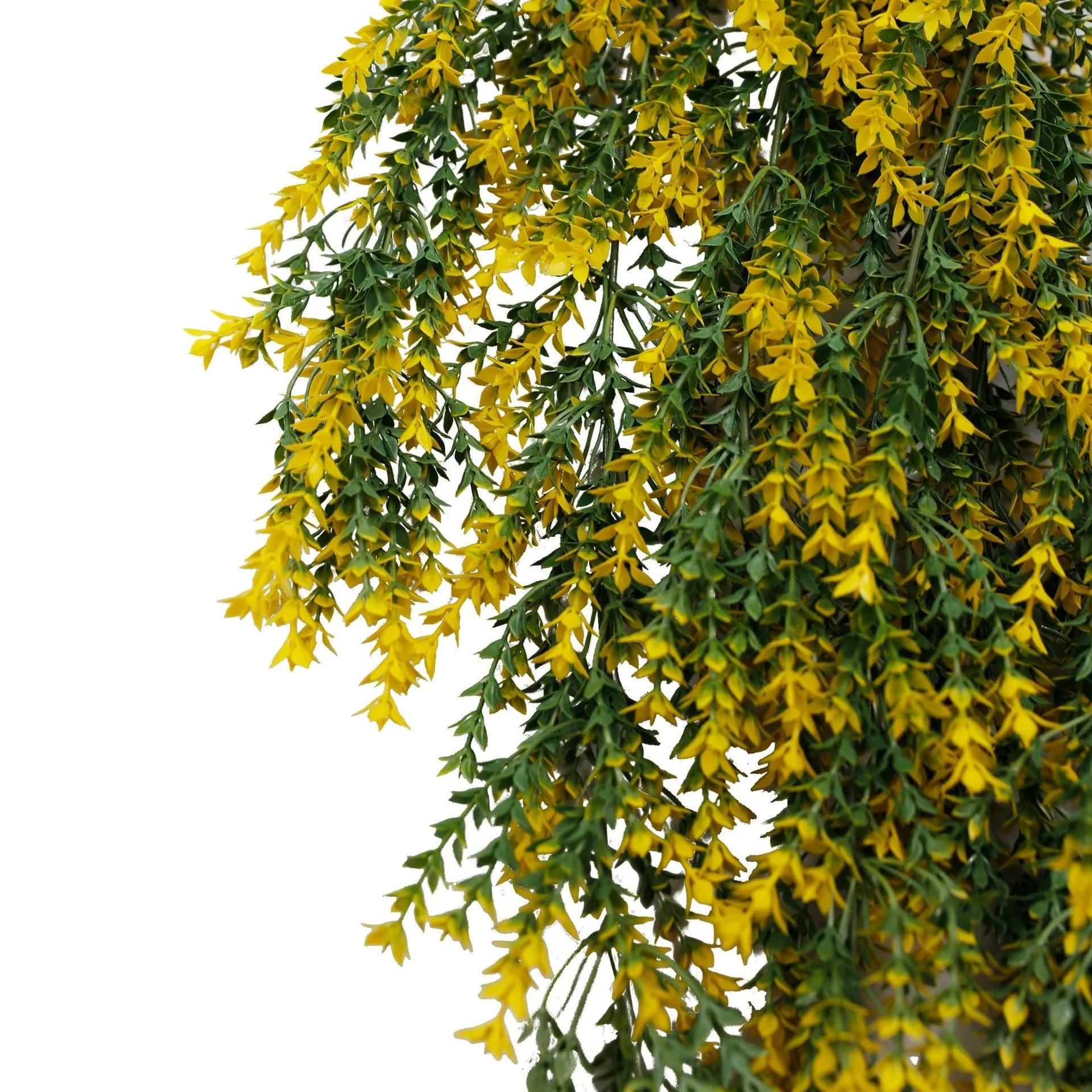 Yellow and Green Willow Leaf Garland Artificial Hanging Bush  7.1×30in – NFPA701 Fire Rated – UV Resistant